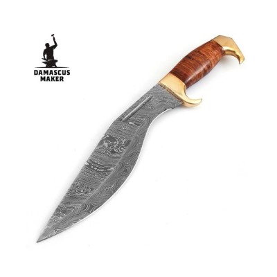 Damascus Steel Kukri Knife - Handcrafted for Wilderness Mastery