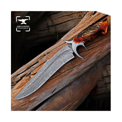 Damascus Steel Hunting Knife