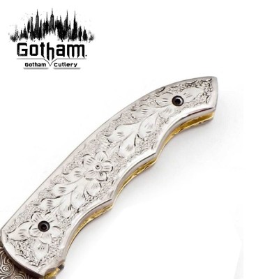 Premium Custom Handmade Folding Knife - Damascus Steel