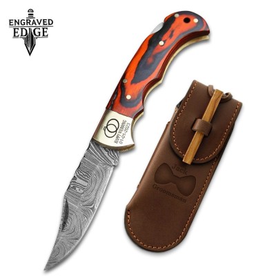 Custom Handmade Pocket Knife with Damascus Steel Blade