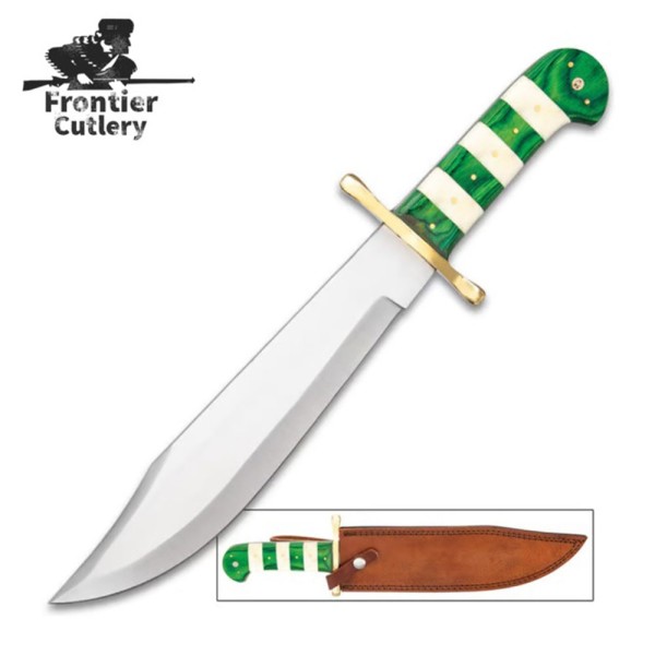 Frontier Cutlery Stainless Steel Bowie Knife Bone Handle