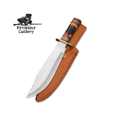 Custom Handmade Bowie Knife – Stainless Steel Blade & Leather Sheat