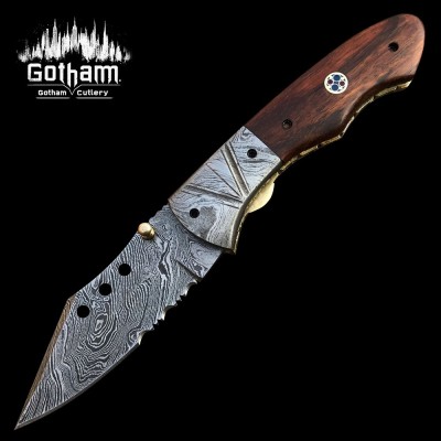 Custom Handmade Damascus Folding Knife