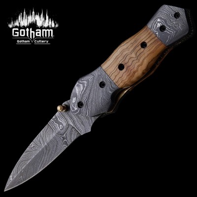 Handmade Damascus Folding Knife