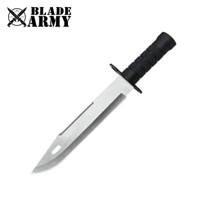 Tactical Fixed-Blade Survival Knife with Vinyl Sheath for Outdoor Use