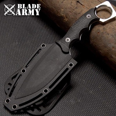 Fixed Blade Tactical Hunting Knife with ABS Sheath for Outdoor Use