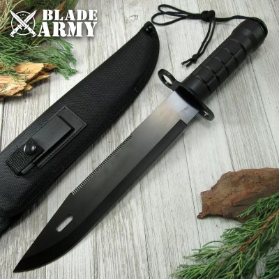 Tactical Fixed-Blade Stainless Steel Survival Knife with Nylon Sheath