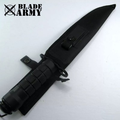 Tactical Fixed-Blade Stainless Steel Survival Knife with Nylon Sheath