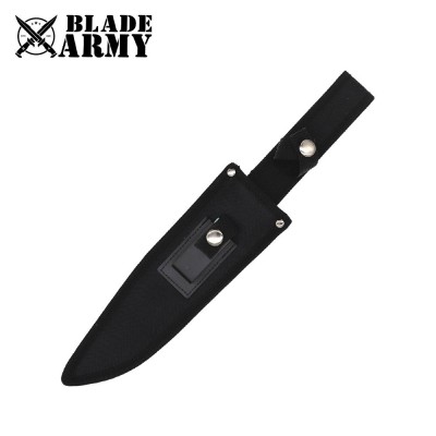 Tactical Black Stainless Steel Survival Knife with Nylon Sheath