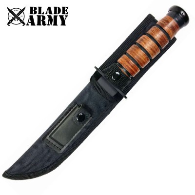 Marines Tactical Steel Survival Knife Riveted Nylon Sheath