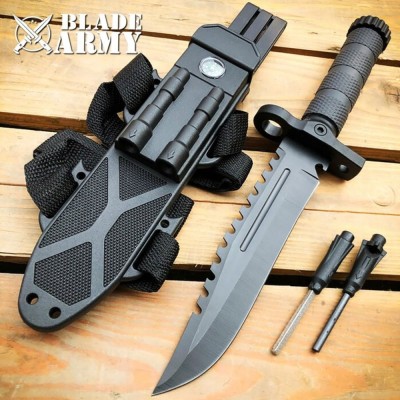 Tactical Hunting Fixed Blade Survival Knife with ABS Sheath