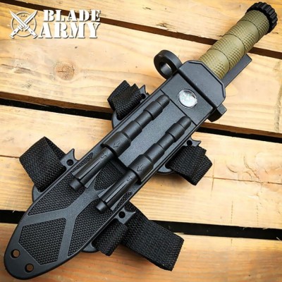 Tactical Hunting Fixed Blade Survival Knife with ABS Sheath