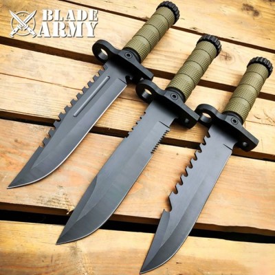 Tactical Hunting Fixed Blade Survival Knife with ABS Sheath