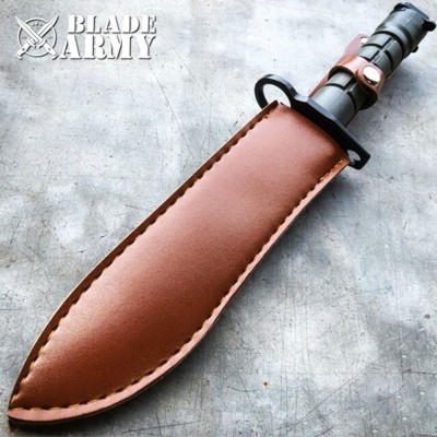 Military Tactical Fixed Blade Rambo Knife with Vinyl Sheath