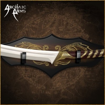 Close-up of 420 stainless steel blade on High Elven Warrior Sword – LOTR replica