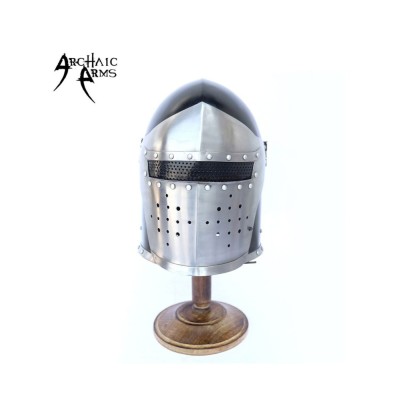 Medieval Visor Barbute Helmet - High Quality Steel Craftsmanship