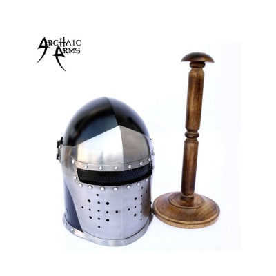 Medieval Visor Barbute Helmet - High Quality Steel Craftsmanship