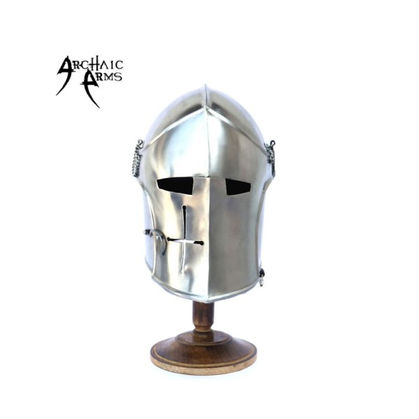 Medieval Visored Barbuta Helmet