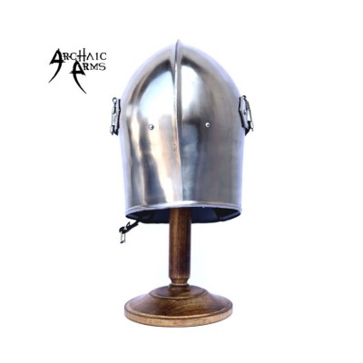 Medieval Visored Barbuta Helmet - Authentic 18-Gauge Steel Armor