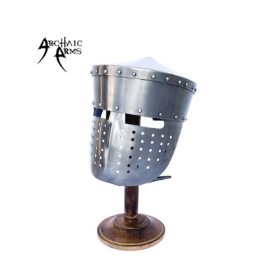 Medieval Crusader Peaked Pot Helmet - Authentic Knightly Armor