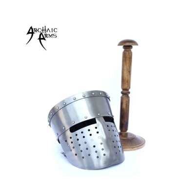 Medieval Crusader Peaked Pot Helmet - Authentic Knightly Armor