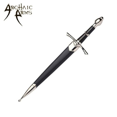 Sleek Medieval Dagger with Stainless Steel Blade & Black Scabbard