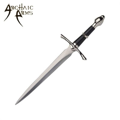 Sleek Medieval Dagger with Stainless Steel Blade & Black Scabbard