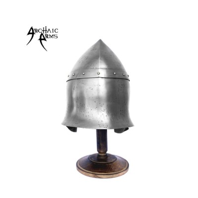 Dark Medieval Warrior Helmet - Handcrafted Steel Armor