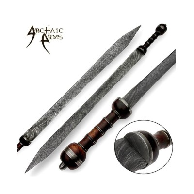 Historical Damascus Gladiator Sword - Archaic Arms Quality