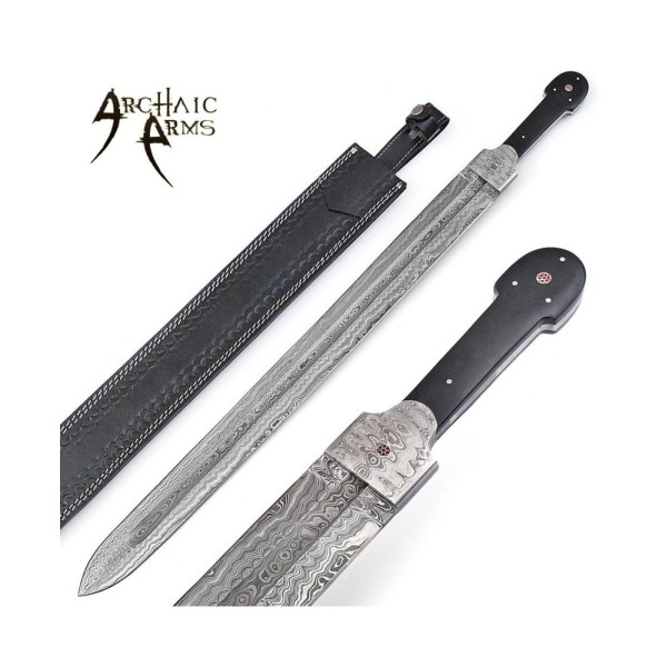 Custom Damascus Steel Russian Kindjal Sword by Archaic Arms