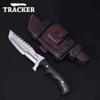 Handmade D2 Steel Tracker Hunting Knife with G10 Handle