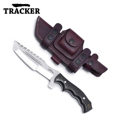 Handmade D2 Steel Tracker Hunting Knife with G10 Handle