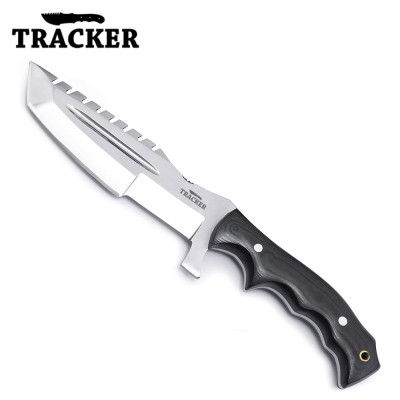 Handmade D2 Steel Tracker Hunting Knife with G10 Handle