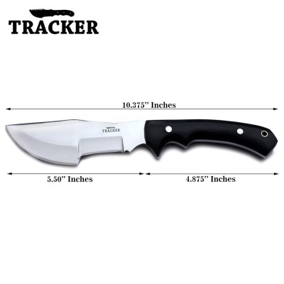 Handmade D2 Steel Tracker Hunting Knife with G10 Handle