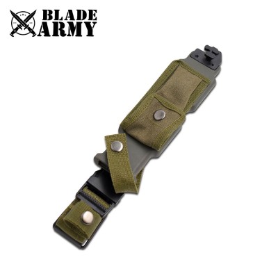 Military Tactical Survival Knife with Saw-Back Blade and Sheath