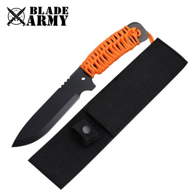 Tactical Full Tang Survival Hunting Knife with Nylon Sheath