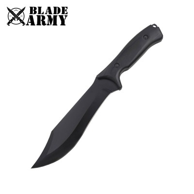 Tactical Stainless Steel Survival Knife with Wooden Handle & Sheath