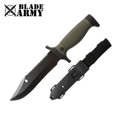 Black Bear Tactical Knife with ABS and Rubber Handle & Sheath