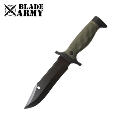 Black Bear Tactical Knife with ABS and Rubber Handle & Sheath