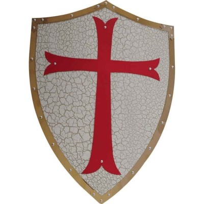 Knights of Templar Shield – 20 Gauge Stainless Steel with Red Cross