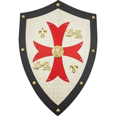 Knights Templar Crusader Shield – Stainless Steel with Red Cross