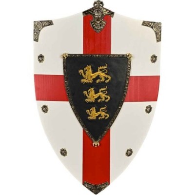 Richard the Lionheart Wooden Shield for Medieval Decor and Collectors