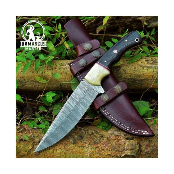 Handmade Damascus Steel Fixed Blade Hunting Knife