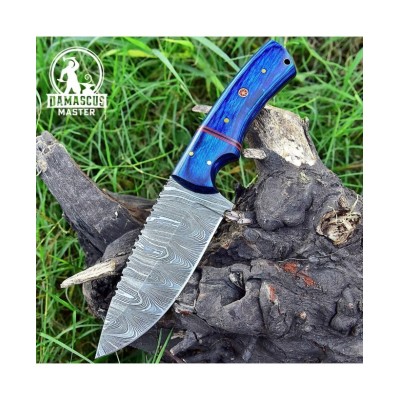 Handmade Damascus Steel Hunting Knife - Pakkawood Handle