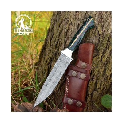 Handmade Damascus Steel Tanto Blade Hunting Knife