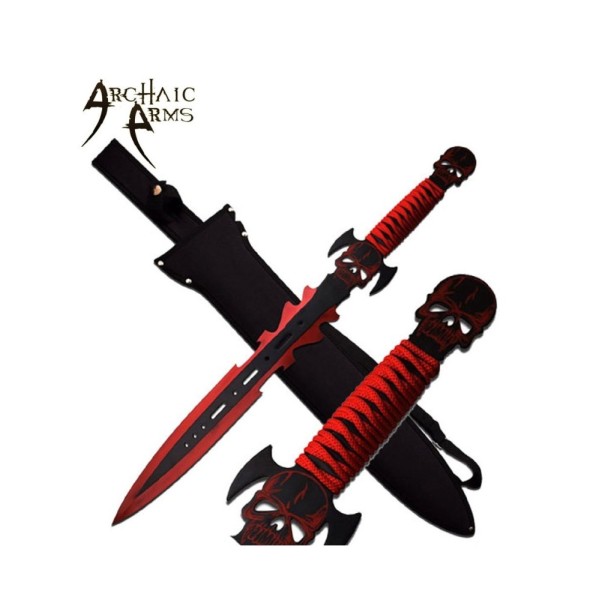 Gladius Red Black Blade Fantasy Short Sword with Sheath by Archaic Arms