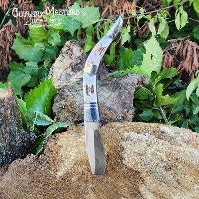 100% Real Stag Handle Folding Blade - Premium Quality Outdoor Tool