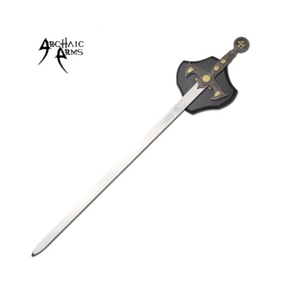 Templar Knight Crusader Sword With Wall Plaque