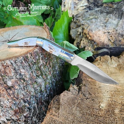 100% Real Stag Handle Folding Blade - Premium Quality Outdoor Tool