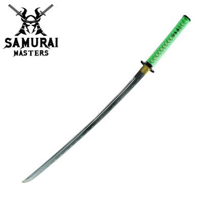 Handmade Japanese Samurai Katana Sword with Green Tsuka-Ito